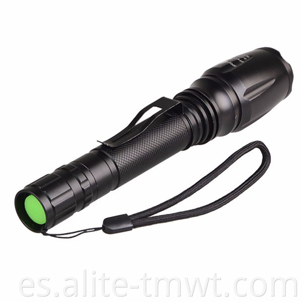 Torcha fuerte de aluminio de alta calidad potente Ligera LED XML-T6 Tactical Tactical con interruptor de presión